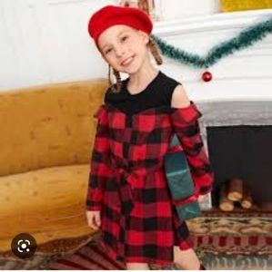 #3 Girls red and black dress